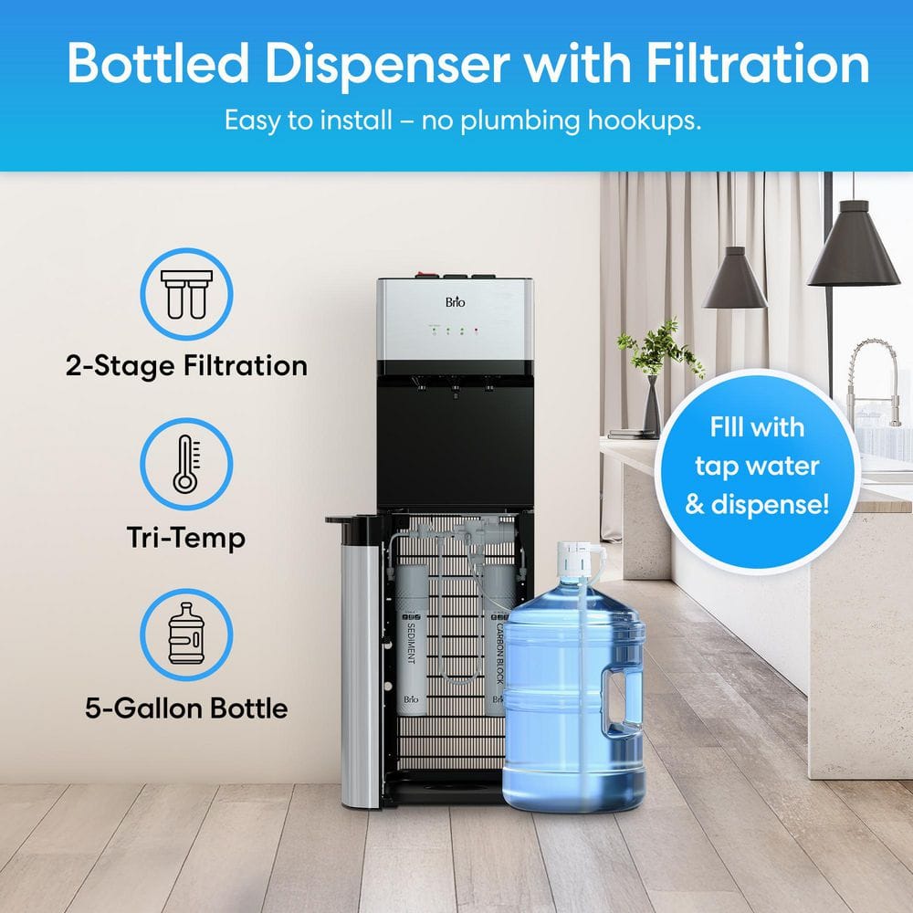 Stainless Steel Bottom Loading Tri-Temperature Water Dispenser