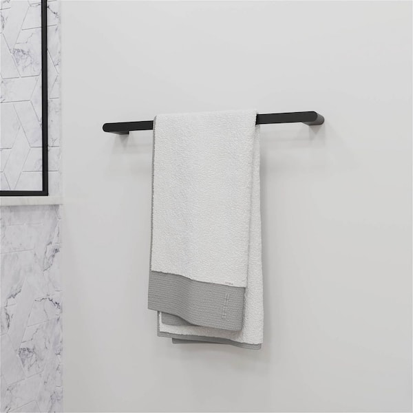 4-Piece Bathroom Hardware Set with Towel Bar, Towel Holder, 2-Versatile Robe Hooks in Matte Black