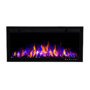 Slimline 36 Inch Wall Mount and Recessed Electric Fireplace