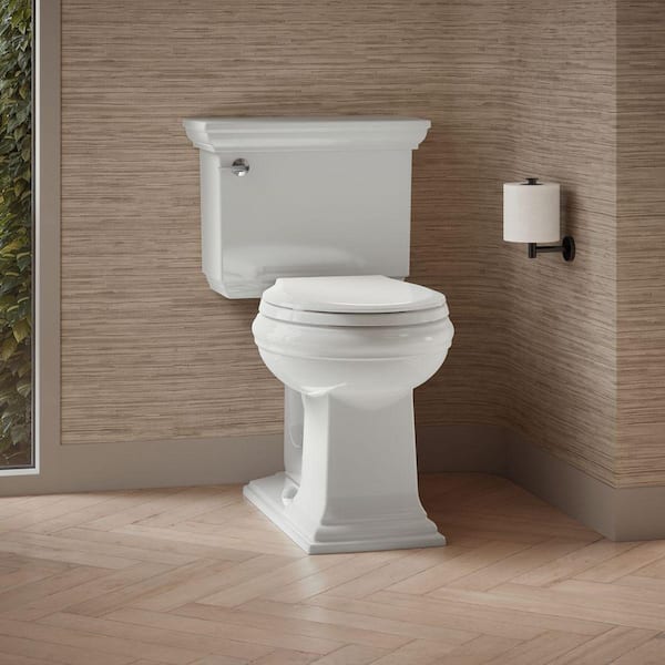 Memoirs 12 in. Rough In 2-Piece 1.28 GPF Single Flush Round Toilet in White Seat Not Included