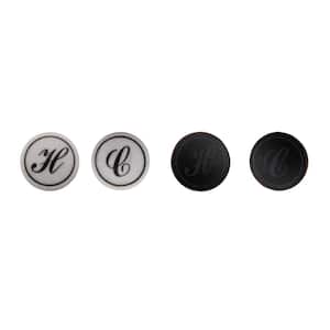 Fairway Bathroom Sink Faucet Hot and Cold Index Buttons in White and Bronze