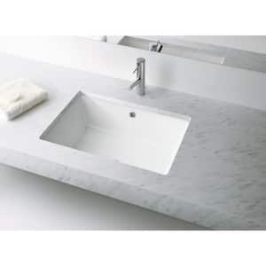 21 in. Rectangular Vitreous China Bathroom Sink in White