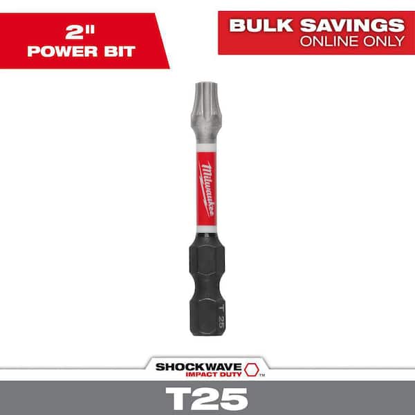 Milwaukee SHOCKWAVE Impact Duty 2 in. T25 Torx Alloy Steel Screw Driver Bit (1-Pack)