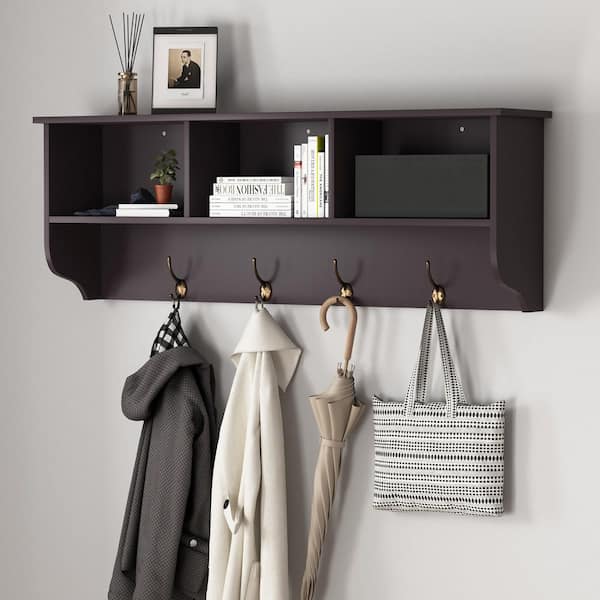 38.58 in. W x 7.87 in. D Espresso Wood Decorative Wall Shelf Decorative Wall Shelf