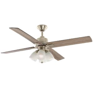 Malone 54 in. LED Brushed Nickel Ceiling Fan with Light Kit