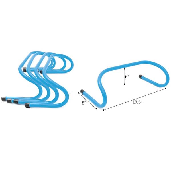 6 in. Soccer Training Adjustable Agility Speed Hurdles (Set of 5, Blue)