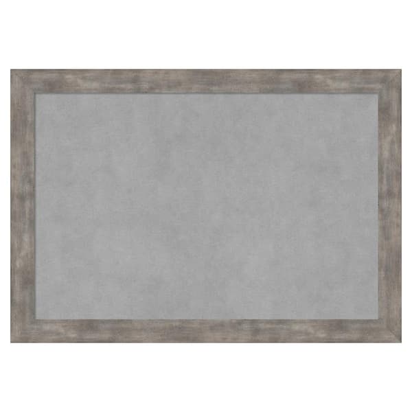 Amanti Art Marred Pewter 27 in. x 19 in Framed Magnetic Board