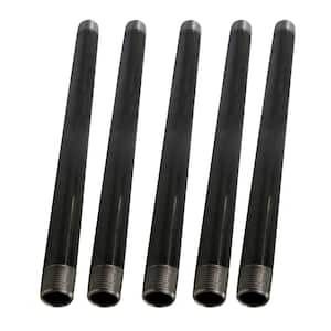 1 in. x 1.5 ft. Black Steel Pipe (5-Pack)