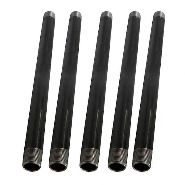 The Plumber's Choice 1/2 in. x 2.5 ft. Black Steel Pipe (5-Pack)