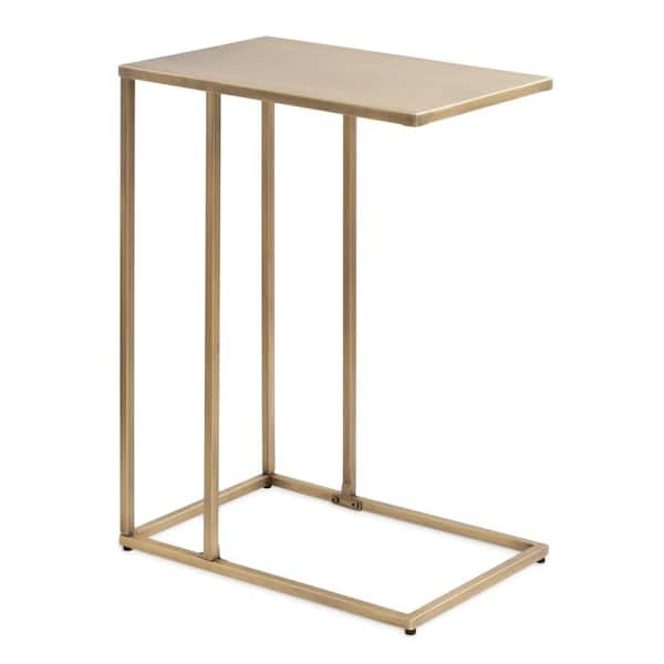 Kate and Laurel Lockhardt 18.50 in. Gold Rectangle Metal Glam End Table