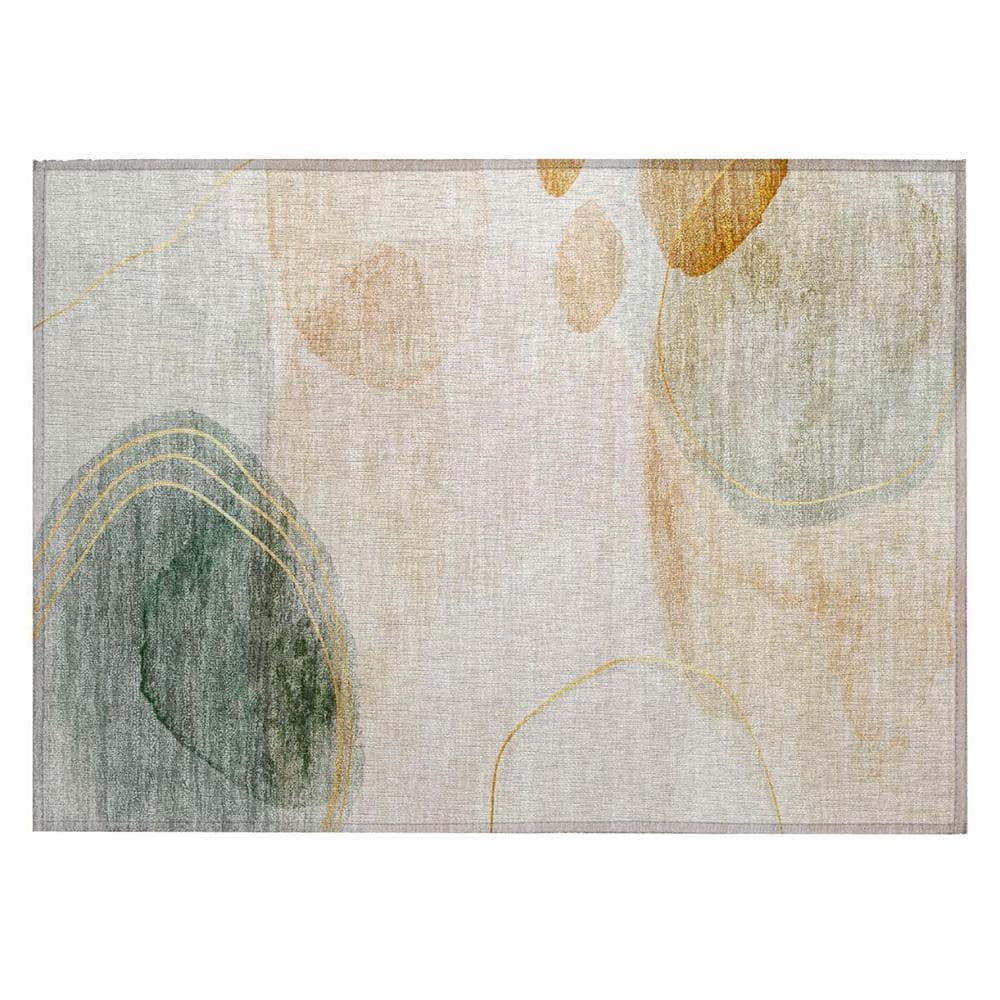 Beige and Green 2 ft. 3 ft. Woven Abstract Rectangle Indoor/Outdoor Area Rug price history on PriceWatchPro