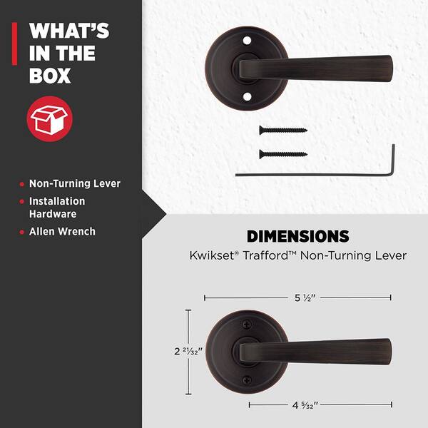 Kwikset Trafford Venetian Bronze Reversible Half-Dummy Hall Closet