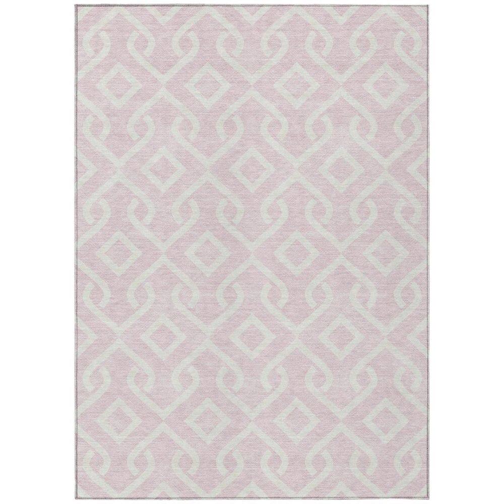 Pink, Ivory 9 ft. x 12 ft. Woven Geometric Polyester Rectangle Indoor/Outdoor Area Rug price history on PriceWatchPro