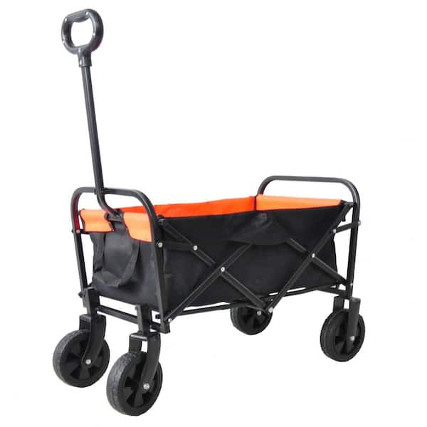 Unbranded 2 cu. ft. Yellow Fabric and Steel Frame Outdoor Folding Utility Wagon Garden Cart