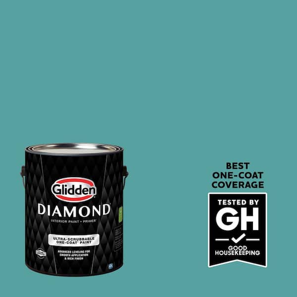 Glidden Diamond 1 gal. PPG1147-5 Teal Bayou Satin Interior Paint with Primer