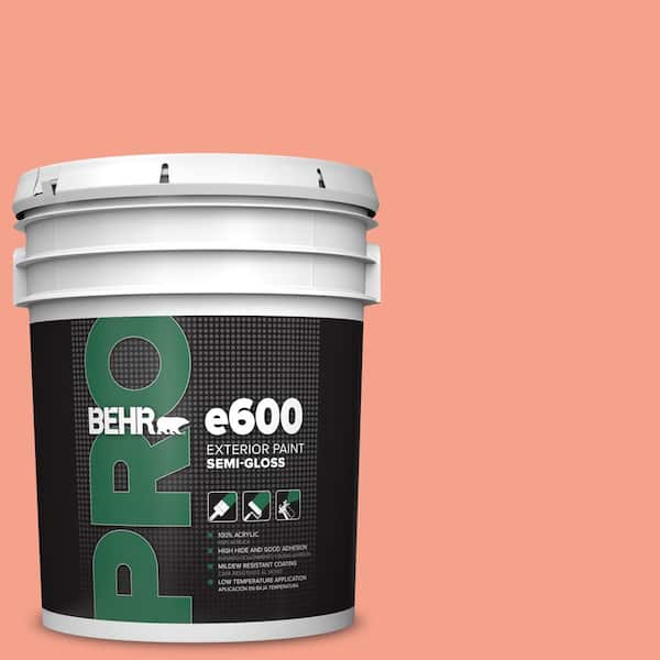5 gal. #HDC-MD-18 Peach Mimosa Semi-Gloss Exterior Paint