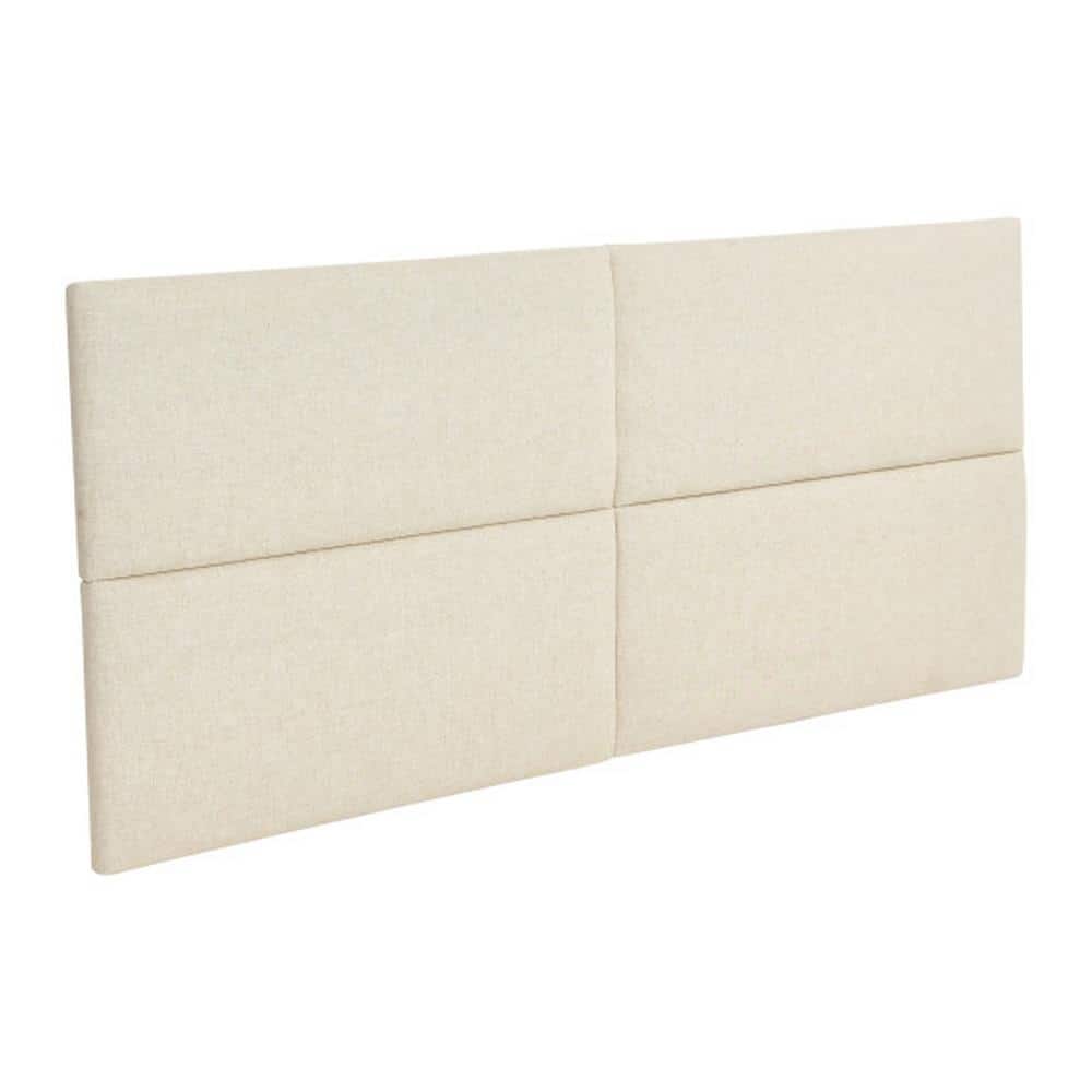 Natural Linen Blend Sound Reducing King Upholstered Headboard