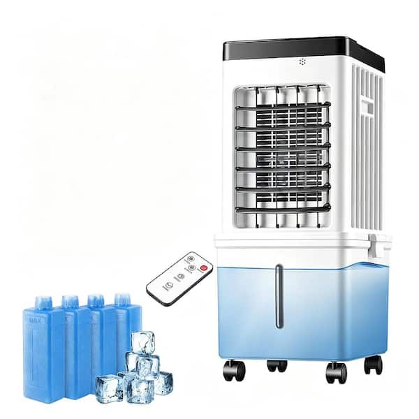 3 fan speeds 3 IN 1 Portable Evaporative Air Cooler, 12L Water Tank with 4 Ice Packs, Oscillation, Remote Touch Control