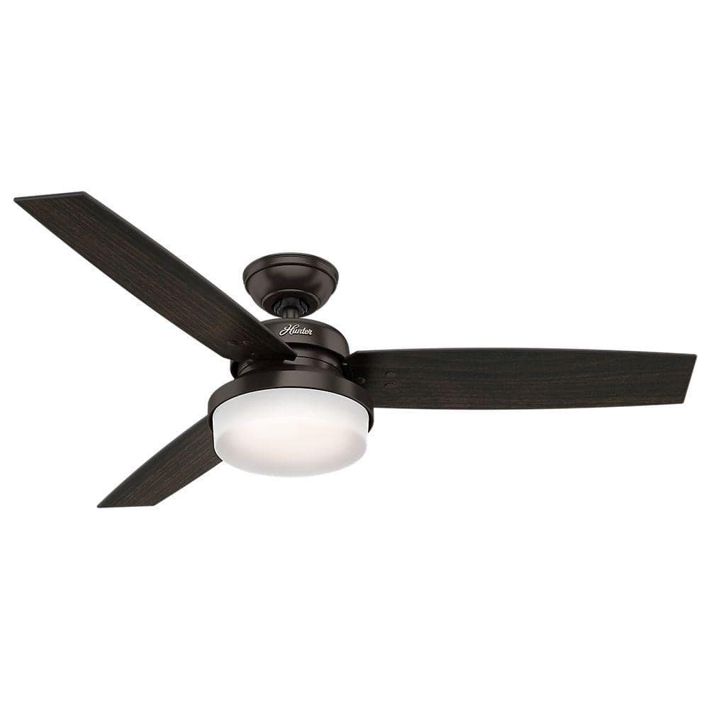 52" Bronze Ceiling Fan with LED Light and Remote