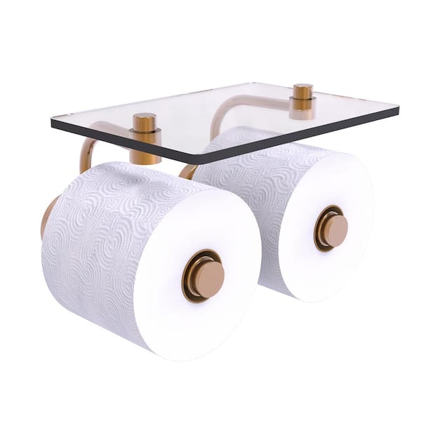 Allied Brass Waverly Place Collection Wall Mounted Glass Guest Towel Tray in Brushed Bronze