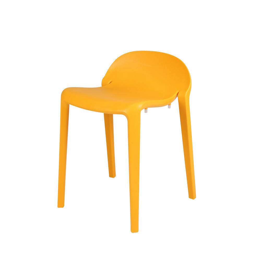 Saddle Style 25" Orange Resin Short Stool Set