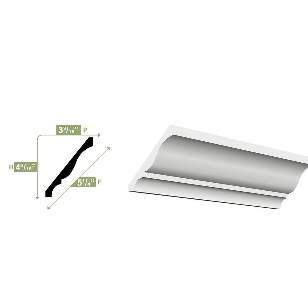 96-inch Unfinished PVC Crown Moulding for Floor