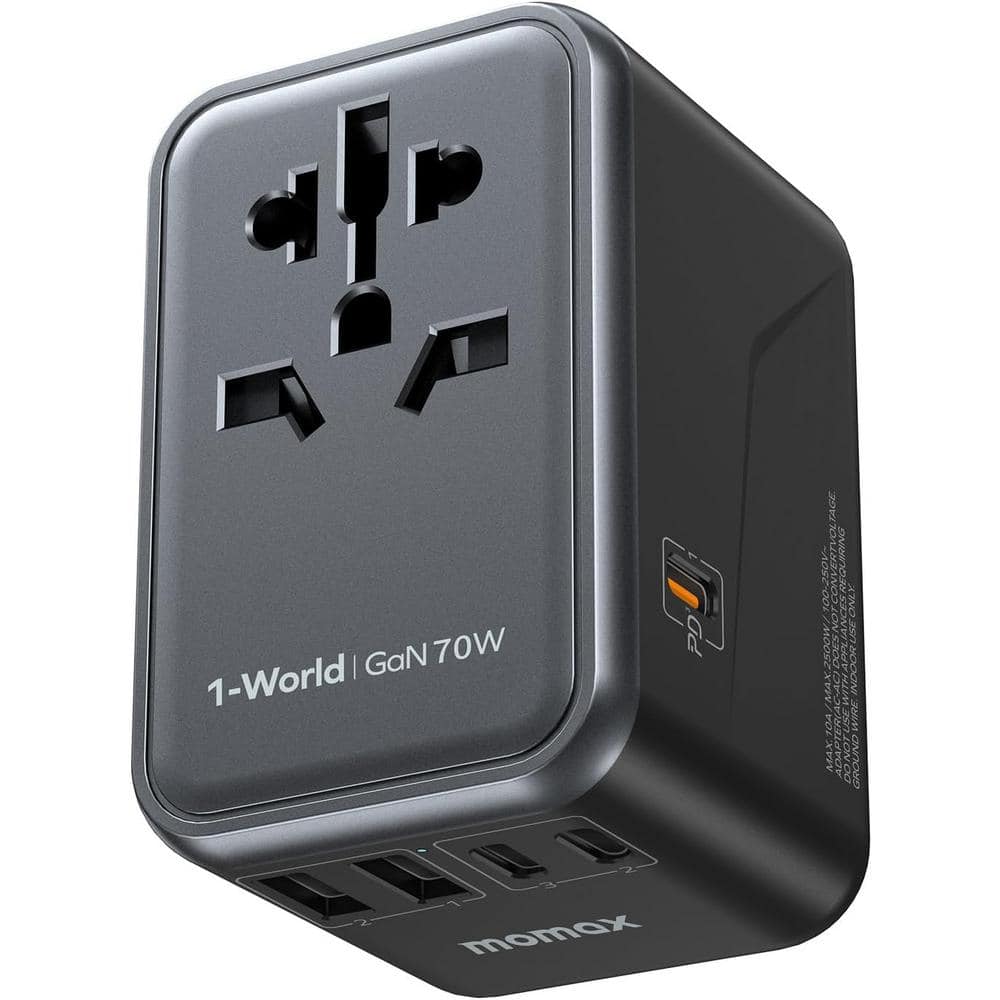 5-in-1 70-Watt Universal Travel Power Adapter Fast Charging with 3 USB-C and 2 USB-A, Black price history on PriceWatchPro