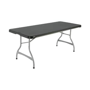 72 in. Black Plastic Stackable Folding Banquet Table