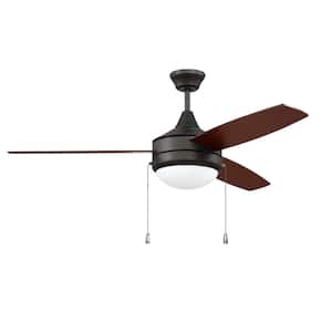 Phaze-3 Blade 52 in. Indoor Espresso Dual Mount 3-Speed Reversible Motor Finish Ceiling Fan with Light Kit Included