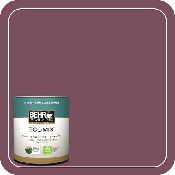 1 qt. #100D-7 Maroon Semi-Gloss Enamel EcoMix Plant-Based Interior Paint & Primer