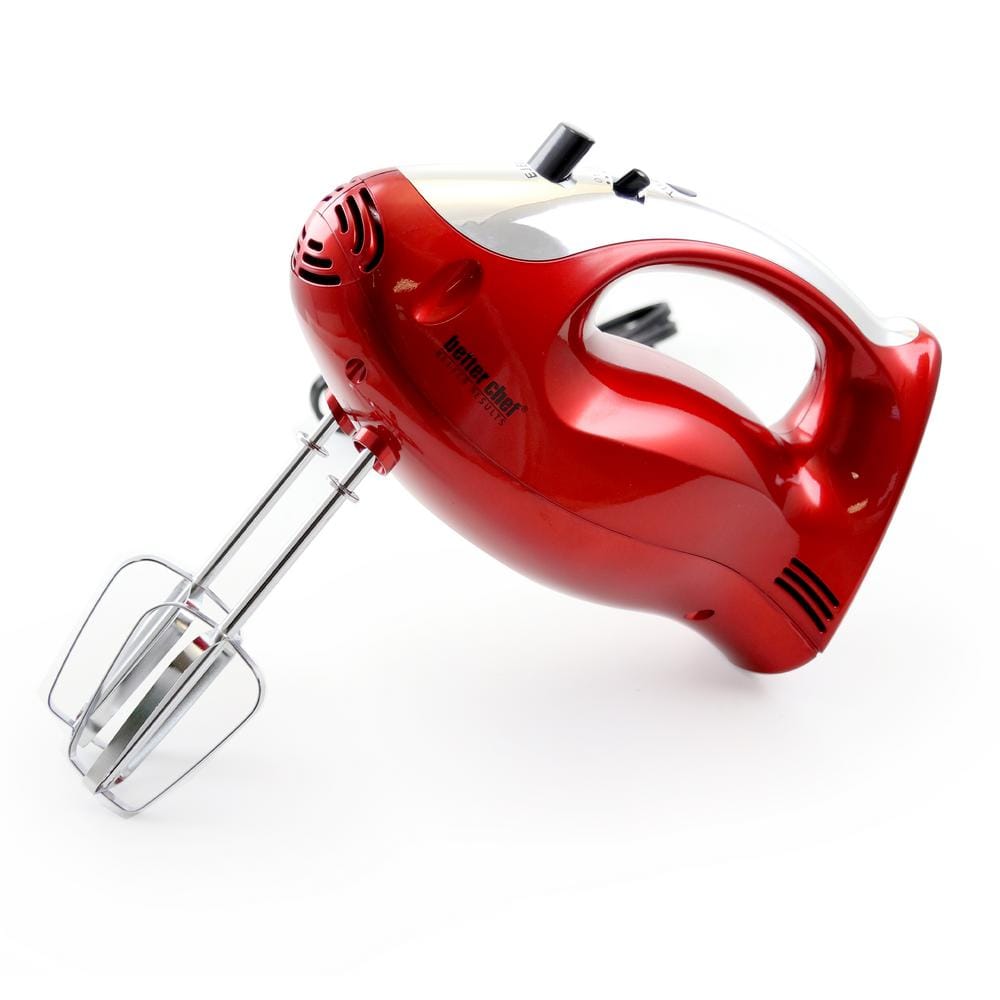  Better Chef Electric Hand Mixer, 5-Speed, Stainless Beaters &  Hooks, Attachment Holder