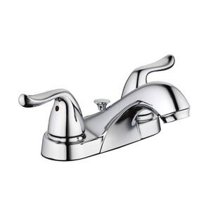 Constructor 4 in. Centerset Double-Handle Low-Arc Bathroom Faucet in Polished Chrome