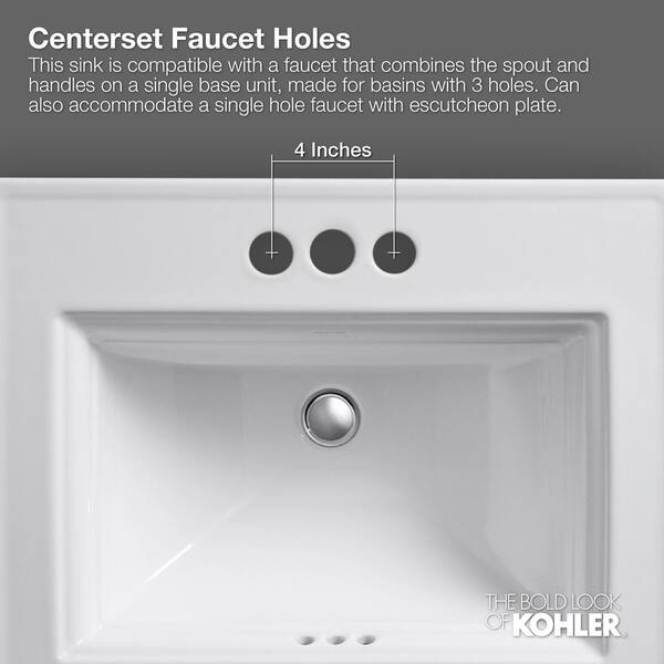 KOHLER Cimarron 22-3/4 in. Drop-In Vitreous China Bathroom Sink in Biscuit