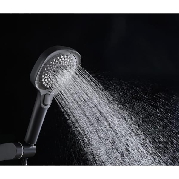 3-Spray Patterns 4.72 in. Wall Mount Handheld Shower Head 1.39 GPM in Matte Black
