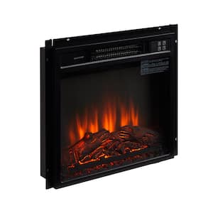 18 in. Electric Fireplace Insert 1400-Watt Heater with Remote Control, Overheating Protection in Black