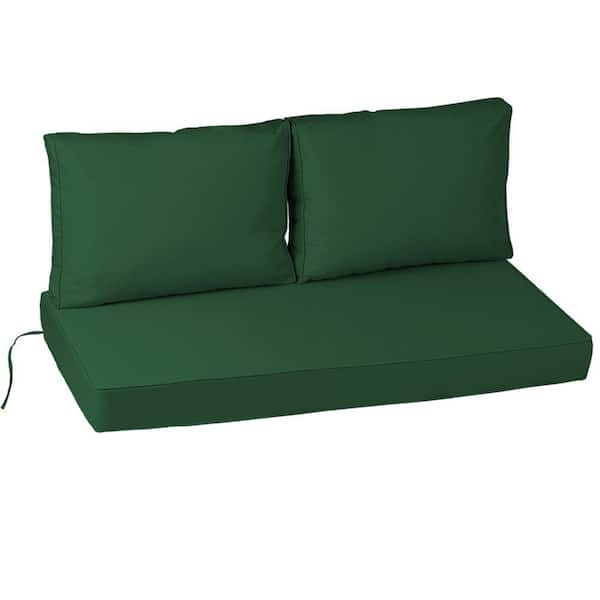 24 x 18 in. Outdoor Loveseat Cushion Set-Waterproof, Fade-Resistant Patio Set Cushions with Hidden Zipper Dark Gray