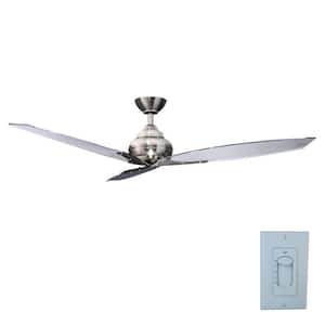 Florentine IV 56 in. Indoor Brushed Nickel Ceiling Fan with Wall Control