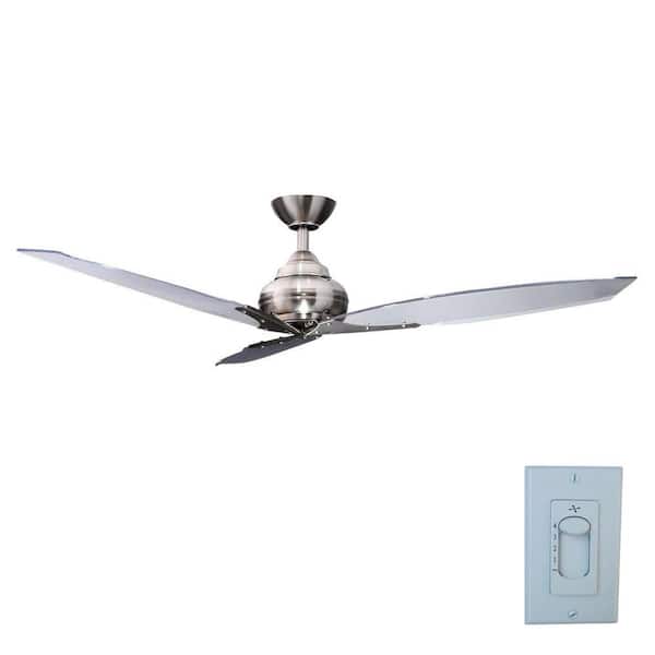 Hampton Bay Florentine IV 56 in. Indoor Brushed Nickel Ceiling Fan with Wall Control
