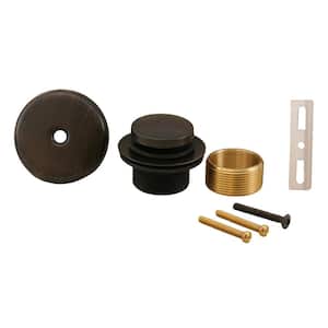 Toe Touch Bath Tub Drain Conversion Kit with 1-Hole Overflow Plate in Old World Bronze