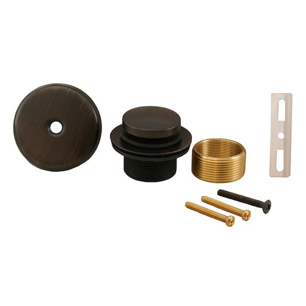 JONES STEPHENS Toe Touch Bath Tub Drain Conversion Kit with 1-Hole Overflow Plate in Old World Bronze