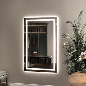 36 in. W x 60 in. H Rectangle Wall-mounted Full-length Mirror, LED Light Full Body Mirror