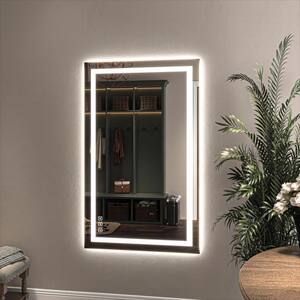 36 in. W x 60 in. H Rectangle Wall-mounted Full-length Mirror, LED Light Full Body Mirror