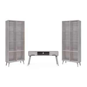 Chesline 3-Piece Grey Oak Entertainment Center Fits TVs Up to 49 in.