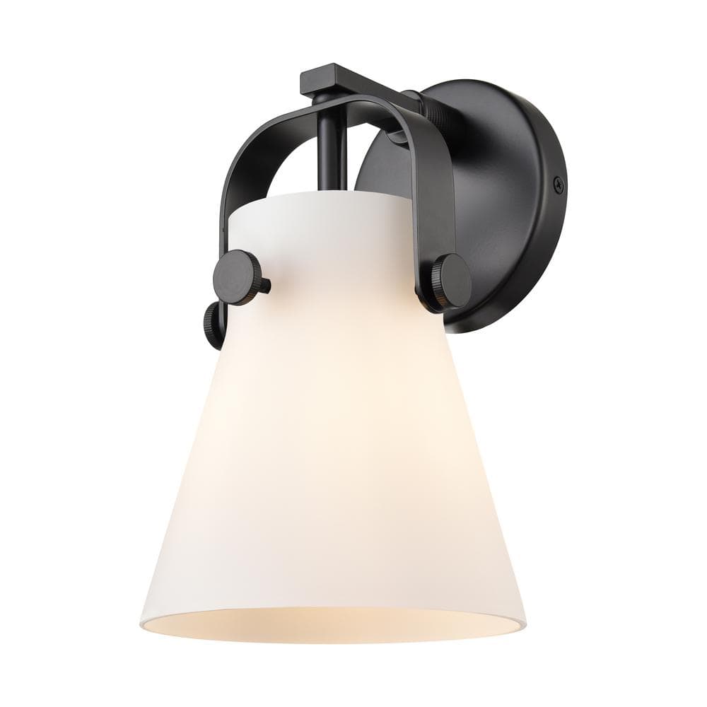 Pilaster II Cone 6.5 in. 1-Light Matte Black Wall Sconce with Glass Shade price history on PriceWatchPro