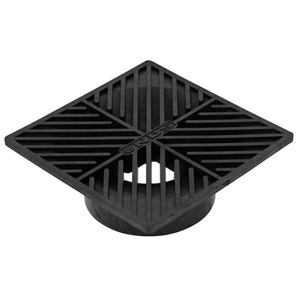 DRAIN GRID Standard 6" Square Black Gully Gutter Leaf Cover Trap Down Pipe Grate 