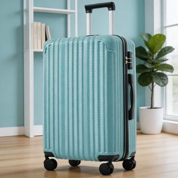 LIVACA 6-Piece Ice Blue Hardshell ABS Plastic Spinner Wheels TSA