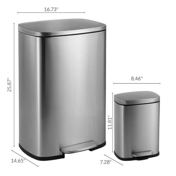 小物 NEIGHBORHOOD CI / P-TRASH CAN happimess Connor Rectangular 13 Gal. Stainless Steel Trash Can