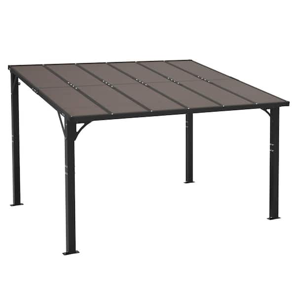 10 ft. x 12 ft. Hardtop Gazebo, Rustproof Aluminum Frame with Tinted Polycarbonate Roof, for Garden, Backyard