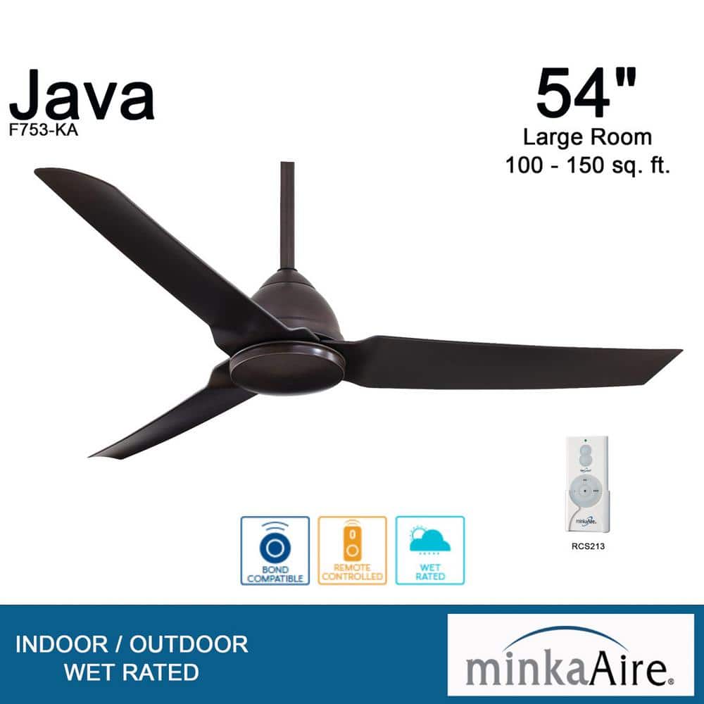 54" Kocoa Low Profile 3-Blade Ceiling Fan with Remote