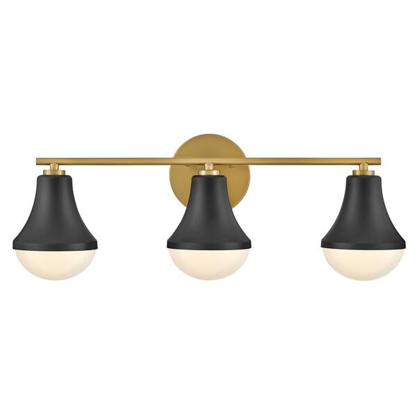 LARK - Haddie 24.0 in. 3 Light Black Vanity Light